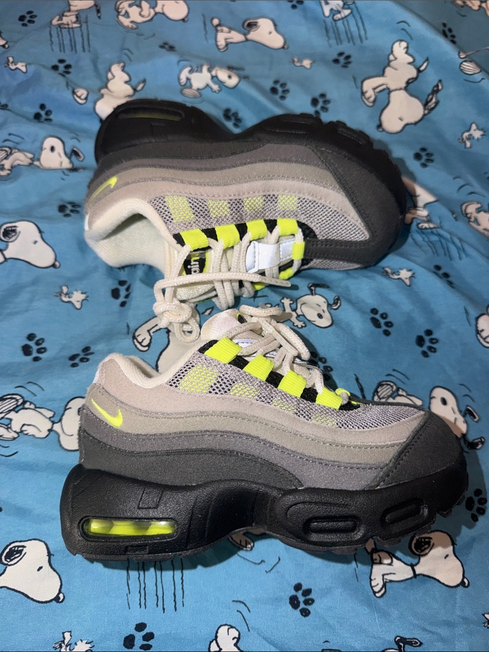 Nike Kids' Air Max Shoes in Neon Yellow and Gray
